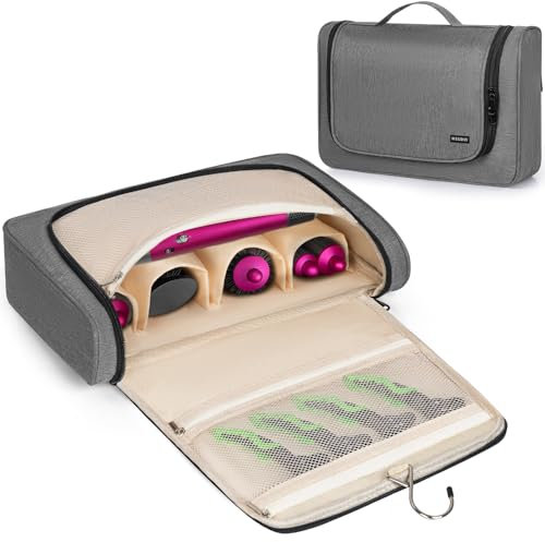 OUUTMEE tragbar Hängetasche für Dyson Airwrap Styler und Lockenwickler Zubehör, tragbare Reisetasche, Grau