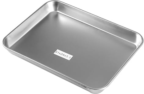 NUOBESTY Stainless Steel Tray 12X9.5 Inch Reusable Metal Tray Laboratory Supplies for Dentist Hospital