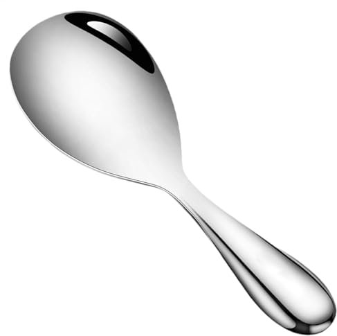 Rice Paddle Spoon - Thickened Stainless Steel Non-Stick Rice Spoon | Stainless Steel Rice Spatula,Thickened Large Metal Rice Paddle, Non-Stick Kitchen Spatula Potato Server for Home and Restaurant