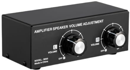 THYXGS Volume Control Controller, Desktop Passive Speaker Volume Control Box, Independent Volume Adjustment Control for Left and Right Channels, No Power Required, for Conference, Performance