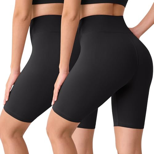 BAYDI Creamlush Radlerhose Damen - 20 cm Bequeme Kurze Sporthose mit Hoher Taille für Yoga Pilates Freizeit Alltag