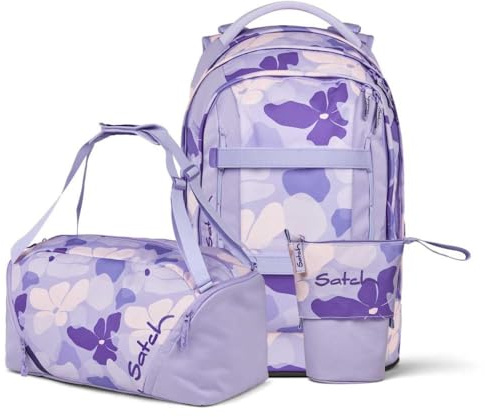 Satch Pack Pencil Slider Edition Schulrucksack Set 3tlg. inkl. Sporttasche (Lilac Blossom)