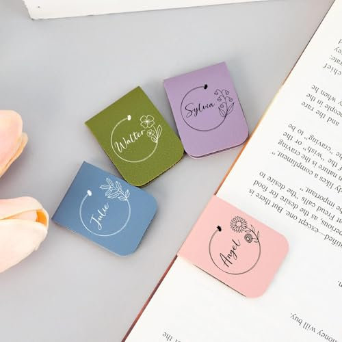 Magnetisches Lesezeichen mit Geburtsblume, personalisiertes Leder-Lesezeichen für Buchliebhaber, Geburtstagsgeschenk für Mutter, Brautjungfergeschenk (Stil 2)