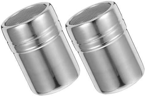 2 Pcs Powdered Sugar Shaker Stainless Steel Fine Mesh Can