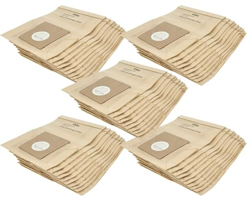 vhbw 50x Staubbeutel kompatibel mit Wolf 0960/960 | 1896, 0485 / 485 Staubsauger - 24,5cm x 18cm Sandfarben