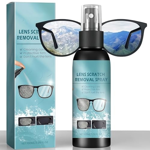 Eyeglass Scratch Remover Kit - Repair Scratches on Lenses, Glasses & Sunglasses. Includes Remover Paste & Cleaning Spray for Clear Vision