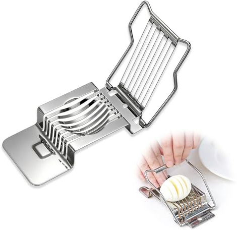 Coupe-œufs en Acier Inoxydable, Coupe oeuf à la coque Toqueur à Oeufs, Egg Cutter Slicer Tranches avec Fils Métalliques, Tranchisseuse Ouvre Oeuf pour Oufs Cuits Champignons Salades Fraises Tomate