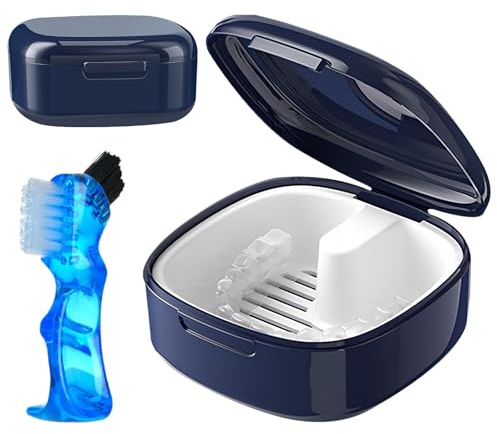 GmeDhc Boite Appareil Dentaire avec Passoire et Brosse à Dents | Boîte de Retenue Orthodontique, pour Stockage et Trempage Des Protège-dents