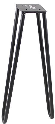 WINSOON Industrial Iron Hairpin Table Legs 16 Inch Set of 2 Pack Metal Bench Legs for Furniture feet Wooden Desk Legs Hair Pin Design (16 Inch 4-Rod Black)