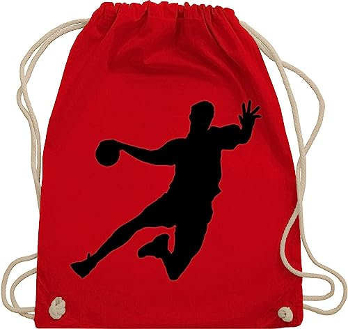 Turnbeutel Rucksack - EM 2026 Trikot Ersatz - Handballer I Geschenk Handballer I Handball Geschenke - Unisize - Rot - kinderrucksack handballbeutel hanball wm stoffrucksack kinderturnbeutel halbball
