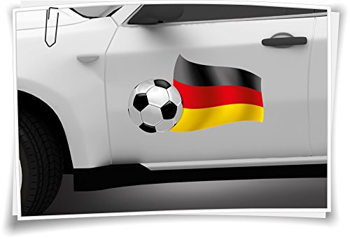 Medianlux 2X Deutschland Flagge Autoaufkleber Fußball Aufkleber Sport EM WM Pokal Auto Tür