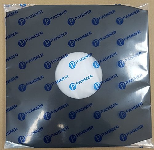 12 Black Polylined Record Inner Sleeves x 50