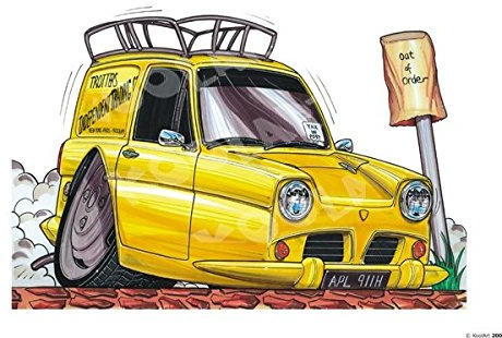 Top Banana Gifts Trotters Trading Robin Reliant - Yellow - Koolart Premium Quality Heavyweight Mouse Mat 0200