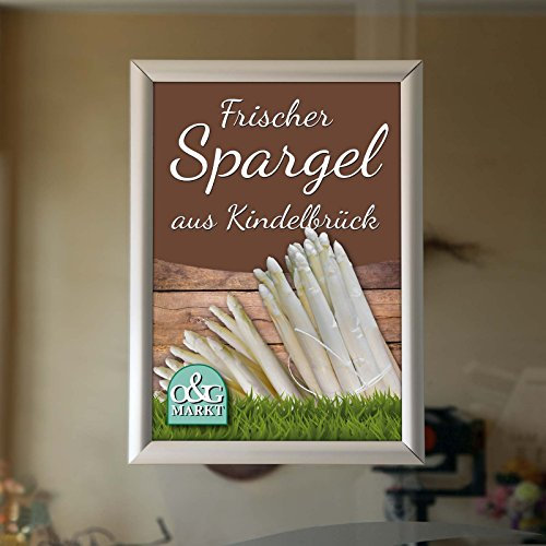 KDS A2 Fenster Klapprahmen Plakatrahmen beidseitig Rahmen Alu 25 mm Silber