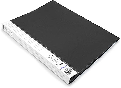 Waytex 931332N Dokumentenmappe, A4, 60 Sichthüllen, Polypropylen, blickdicht, Identifizierbar, 30 transparente Hüllen, Schwarz