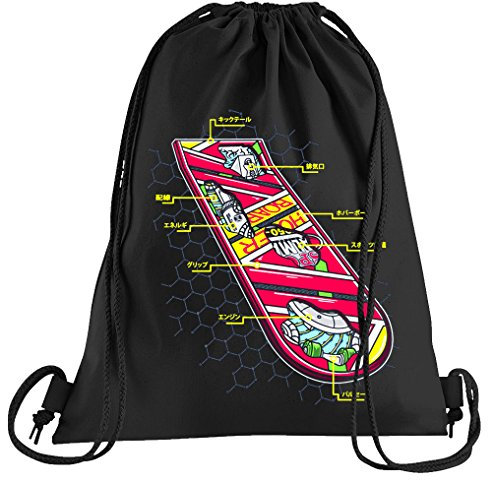 T-Shirt People Hoverboard Skateboard Sportbeutel – bedruckter Beutel – eine schöne Sport-Tasche Beutel mit Kordeln Zukunft Flux Delorean DMC