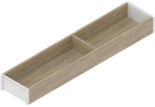 Blum AMBIA-LINE Küchenschubladeneinsätze Rahmen, Breite 100 mm Länge 472mm Höhe 50mm, Bardolino Eiche, Schubladen Organizer, 1 Rahmen und 1 Querteiler, Küchen Organizer