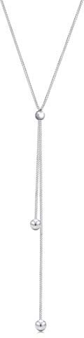 Elli Halskette Damen Y-Kette Kugel Anhänger Filigran Verstellbar in 925 Sterling Silber