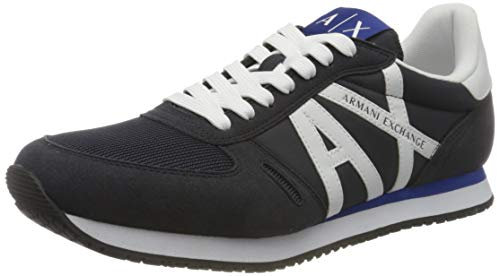 Armani Exchange Herren Rio Side Logo Sneaker, Navy Optic White, 42 EU