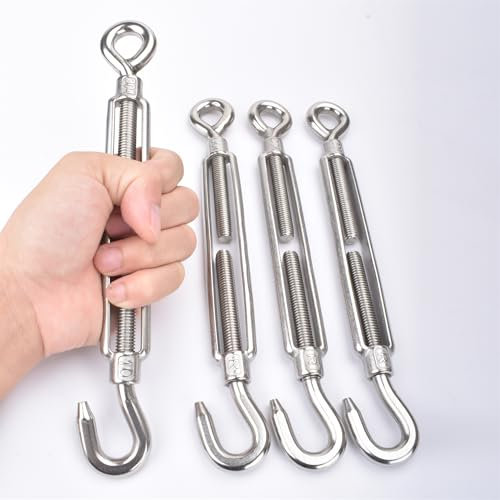 Lot de 4 tendeurs M10 en acier inoxydable avec crochet et œillet Alele en acier inoxydable 304