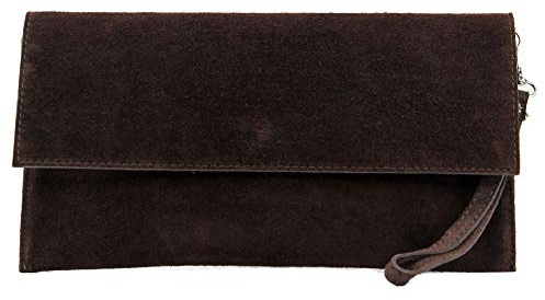 modamoda de T151 Damen Wildleder Rauleder Clutch Umhängetasche Abendtasche handmade in Italy
