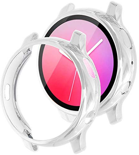 MroTech Cover Compatibile con Samsung Galaxy Active 2 44mm Custodia TPU Screen Protector Case Full Protettivo per Active2 44 mm Watch Cover Flessibile Pellicola Custodia Copertura Completa,Argento