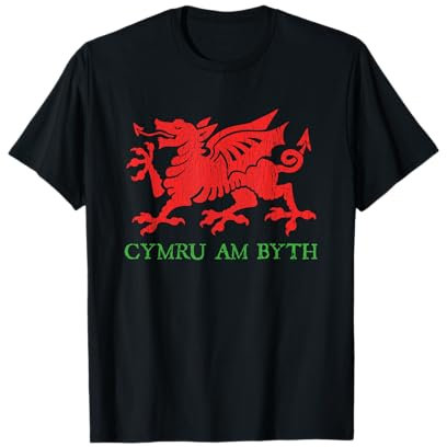 Proud UK England Roots Team For Men Women Kids Cymru Am Byth Welsh Rugby Dragon Wales Player Pride Gifts T-Shirt