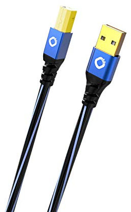 OEHLBACH USB Plus B - USB - Druckerkabel Typ A zu Typ B - PVC-Mantel - OFC, blau/schwarz - 2,0m
