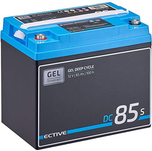 ECTIVE Gel Batterie DC85SC - 12V, 85Ah, mit Nachfüllpacks, LCD-Display - Deep Cycle VRLA Versorgungsbatterie, Solarbatterie, Bootsbatterie, Starterbatterie, Blei Akku für Wohnwagen, Camper