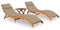 vidaXL 2X Madera Maciza de Acacia Tumbonas con Mesa y Cojines Hamaca Cama Salón Diván Asiento Piscina Playa Jardín Patio Terraza Balcón Exterior