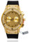 Halukakah Premium Diamant Golduhr für Männer, Luxus 18k Echtgold Vergoldet, Wasserdicht, Gefälschtes Doppelkalender-Zifferblatt Iced Out, Verstellbares Schwarzes Armband, Geschenkbox Inklusive