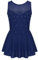 JEATHA Mädchen Glänzend Strass Eiskunstlauf Kleid Tanzkleid Ärmellos Ballettkleid Tüllkleid Rollschuh Sakter Kleider Ballett Trikot Tanzkleidung Dunkelblau A 146-152