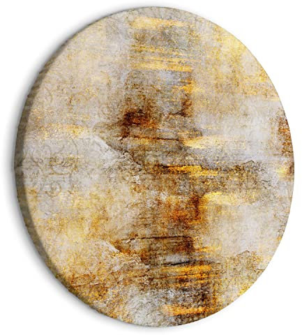 murando - runde Bilder Abstrakt 40x40 cm Leinwandbild 1 tlg Kunstdruck modern Wandbilder XXL Wanddekoration Design Wand Bild Ornament Orient gold grau a-A-10264-bc-a