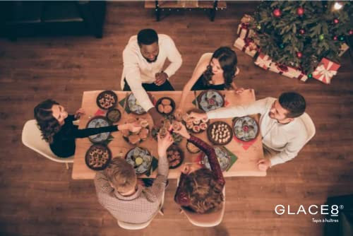 Set di 6 piatti per ostriche refrigeranti in tasca di ghiaccio, 6 x 6 ostriche + mezzo limone, innovazione francese, confezione da 6