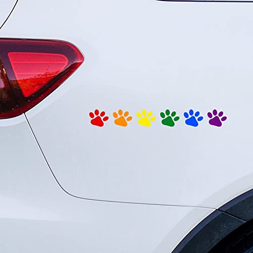 Gay Pride Regenbogen LGBT Same Sex Gay Aufkleber für Auto Regenbogen Hund Pfoten LGBT Autoaufkleber Fensteraufkleber Personalisierte Vinyl-Aufkleber gestanzte Aufkleber Lustige Laptop-Aufkleber