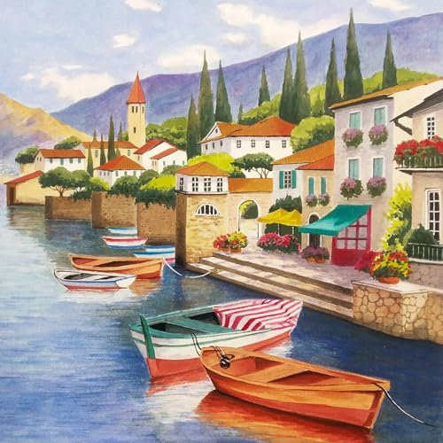 20 Servietten Boote im Comer See | Italien | Reise | Urlaub | Tischdeko | Decoupage | Serviettentechnik 33x33cm