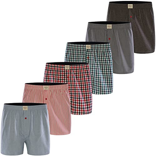 Herren Boxer Multipack Classic Checks Baumwolle Boxershorts gewebt Web Webboxer Unterhosen Phil & Co. - Mix1 - XL