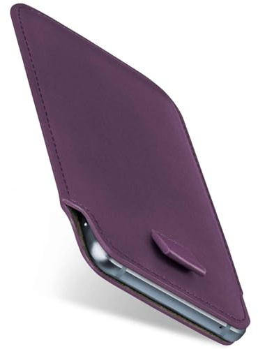 moex Slide Case für Samsung Galaxy Xcover 4s Handytasche zum Einstecken Ultra dünn, Einsteckhülle Holster Hülle PU Leder, Sleeve Etui Handyhülle mit 360 Grad Komplettschutz, Lila