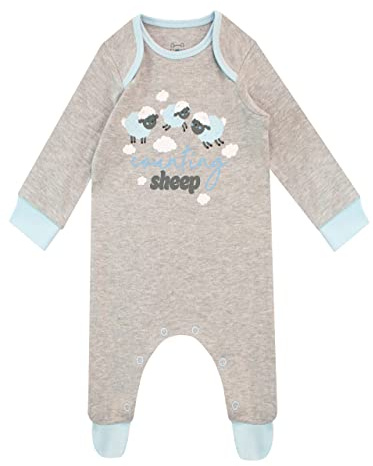 Harry Bear Baby Boys Sleepsuit Counting Sheep Long Sleeve Babygrow Grey 3-6 Months
