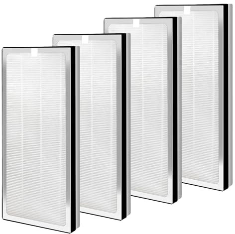 MA-40 Replacement Filter 4 Pack Compatible with Medify MA-40, NXBHG H13 Ture Hepa Activated Carbon Filter, 3-stage Filtration System for Medify MA-40, MA-40B and MA-40W, Part #ME-40