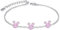 Kaguyo Silberarmbänder für Frauen, Mickey Mouse Kristallarmbänder, klare Amethyst-Pink CZ Freundschafts-Minnie Mouse einstellbare Unendlichkeit Charms Link Armbänder für Frauen und Mädchen (pink)