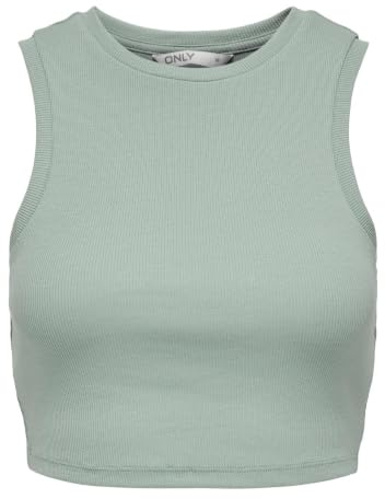 ONLY Onlvilma S/L Cropped Tank Top JRS Noos, Green, XL