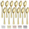 Evanda Gold Dinner Spoons 12 Pieces, Gold Titanium Plating Stainless Steel 18.5cm Spoons, Dessert Spoons, Table Spoon, Soup Spoons, Easy to Clean, Dishwasher Safe, EV.1010DS.G12
