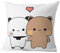 PARREN Kissenbezug 2Pcs Panda Bär Umarmung Bubu Duda Mochi Pfirsich Katze Wurf Kissen Schlafzimmer Sofa Anime Bett Mode Kissenbezug-1-40X40Cm