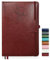 Qefuna Notebook Journal für Frauen Männer, 256 Seiten A5 Hardcover Leder Journaling Notizbücher für die Arbeit, liniertes Journal/Notizbuch mit 100Gsm Papier, Stifthalter 5.8×8.4(Burgunderrot)
