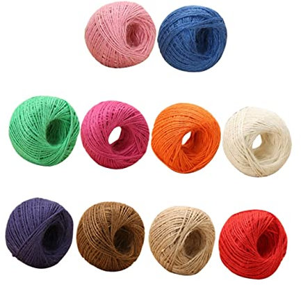 Hemobllo 10pcs Garden Twine Hessian Twine Jute Twine Rope Wrapping Twine Tags Jute Twine Burlap Twine Vintage Decor Jute Cord Natural Jute Twine Colored Twine Hand Decor Jute Rope To Weave
