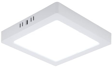 V-TAC LED Deckenlampe Wohnzimmerleuchte Flurlampe Aufbau-Panel quadratisch Küchenleuchte, Kunststoff weiß, 18W 1980lm 6500K kaltweiß, L 21,4 cm