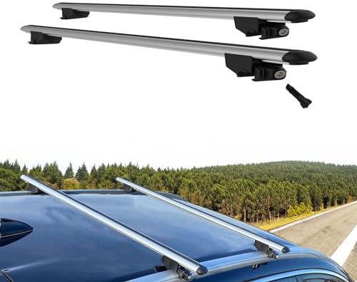 Rekapa Barres Transversales Compatibles avec Renault Megane MK4 Sport Tourer/Grandtour/Estate 2017-2023 Barres Transversales De Porte-Bagages Verrouillables Gris