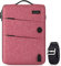 DOMISO 17 Pollici Borsa PC Impermeabile Custodia Computer Portatile Borsa Protettiva Business con Porta di Ricarica USB e Porta Cuffie per Tablet/Notebook/Ultrabook/Chromebook, Rosso
