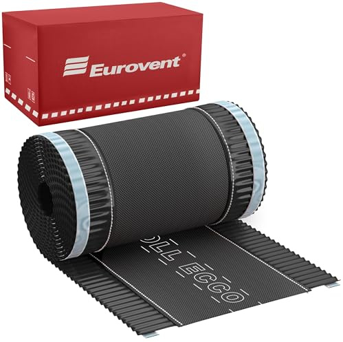 5lfm Eurovent® ROLL ECCO Firstband Firstrolle Aluminium + Vlies Farbe: Anthrazit (RAL7021) (240mm breit 5lfm lang)